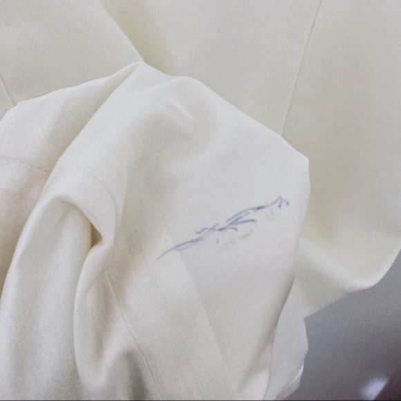 Marchesa Notte Ivory Bridal Long Sleeve Crepe V Neck Cut Out Dress Size 4 NWT - Picture 13 of 13